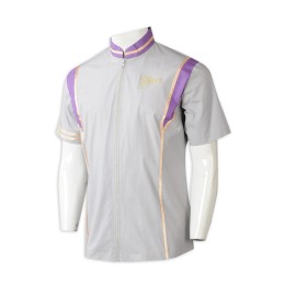 R339 makes men's short-sleeved zipper shirts. Personal design contrast gold ribbon contrast collar embroidery LOGO theme park shirt center R339 makes men's short-sleeved zipper shirts. Personal design contrast gold ribbon contrast collar embroidery LOGO theme park shirt center